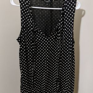 Talbot's black with soft white polkadot sleeveless